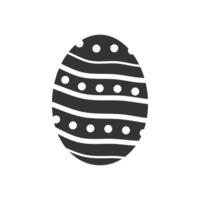 svart påsk ägg. årgång silhuett för påsk dag, hälsning kort och design. isolerat vektor illustration