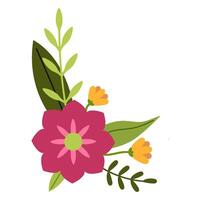 Blumen- Clip Art von Blumen und Blätter. romantisch botanisch Vektor Anordnung zum Hochzeit, Gruß, und Valentinstag Karte Design Vektor