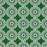 marokkanisch nahtlos Muster Grün Farbe dekorativ Hintergrund vektor