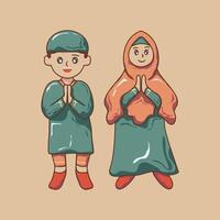 islamic ramadan karaktär aktivitet vektor grafisk illustration. lämplig för ramadan design behov 07