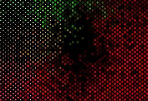dunkelgrüner, roter Vektorhintergrund mit Punkten. vektor