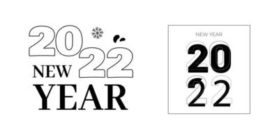 2022 nyår logotyp textdesign set. 2022 nummer designmall. kalender enkel ikon. modern abstrakt banner. vektorgrafik illustartiom isolerad på vit bakgrund vektor