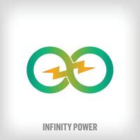 Elektrizität Generation Logo mit kreativ Unendlichkeit unterzeichnen. einzigartig entworfen Farbe Übergänge. natürlich Energie und verlängerbar Logo Vorlage Vektor. vektor