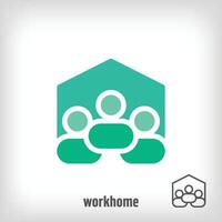 kreativ Zuhause Arbeit Leben Logo. einzigartig entworfen Farbe Übergänge. Einheit und Familie Leben Logo Vorlage Vektor. vektor