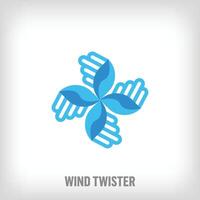 kreativ vind turbin och förnybar energi logotyp. unikt designad Färg övergångar. teknologi och ekologi logotyp mall vektor. vektor