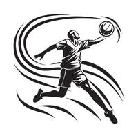 Volleyball Spieler Silhouette Vektor Bild