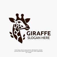 Giraffe Kopf Silhouette Logo Design Vorlage vektor