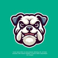 süß Bulldogge Kopf Karikatur Vektor Symbol Illustration. eben Karikatur Stil