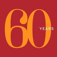 sechzig Jahre Symbol. sechzigstes Geburtstagsemblem. Jubiläumszeichen, Nummer 60-Logo-Konzept, Vintage-Poster-Vorlage, Vektorillustration vektor