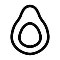 svart vektor avokado ikon isolerat på vit bakgrund