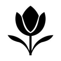 schwarz Vektor Tulpe Symbol isoliert auf Weiß Hintergrund