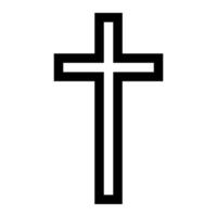 schwarz Vektor Christian Kreuz Symbol isoliert auf Weiß Hintergrund