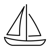 schwarz Vektor Yacht Symbol isoliert auf Weiß Hintergrund