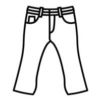 schwarz Vektor Jeans Symbol isoliert auf Weiß Hintergrund