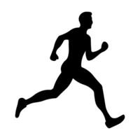 schwarz Vektor Läufer Symbol isoliert auf Weiß Hintergrund