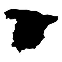 schwarz Vektor Spanien Karte isoliert auf Weiß Hintergrund