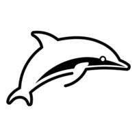 schwarz Vektor Delfin Symbol isoliert auf Weiß Hintergrund