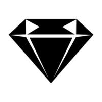 svart vektor diamant ikon isolerat på vit bakgrund