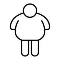 schwarz Vektor Fett Mann Symbol isoliert auf Weiß Hintergrund