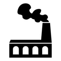 schwarz Vektor Fabrik Symbol isoliert auf Weiß Hintergrund