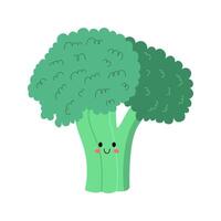hand dragen söt broccoli illustration vektor
