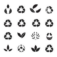 ein schwarz Silhouette recyceln Symbol einstellen vektor