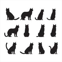 ein schwarz Silhouette Löwe Katze einstellen vektor