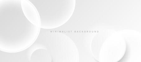 abstrakt minimalistisch Weiß Hintergrund mit kreisförmig Elemente vektor