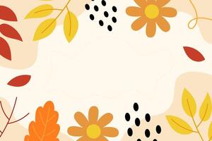 Hand gezeichnet Blätter Herbst eben Design Illustration Vektor Hintergrund Vorlage