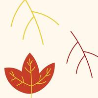 hand dragen löv höst platt design illustration vektor bakgrund mall