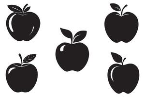 einstellen von Apfel Hand gezeichnet Design auf Weiß Hintergrund Illustration vektor