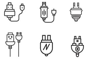 Leistung Stecker einstellen Gliederung Vektor auf Weiß Hintergrund