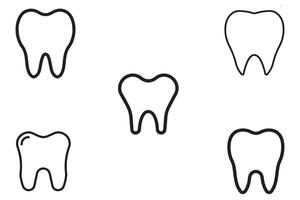 Zähne Gesundheit Gliederung Vektor auf Weiß Hintergrund