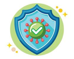 Vektor bewachen Grün Schild Symbol Antivirus auf ein Weiß Hintergrund Vektor Illustration