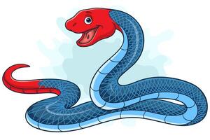 tecknad serie malaysiska blå korall orm på vit bakgrund vektor