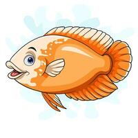 tecknad serie albino Oscar paris fisk på vit bakgrund vektor