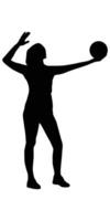 Silhouette von Frau Volleyball Spieler Illustration vektor