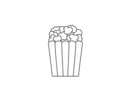 Popcorn, Filme, Fast Food Symbol . Vektor Illustration.