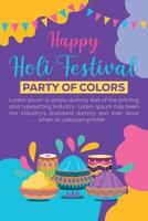glücklich holi bunt Banner Vorlage indisch Hinduismus Festival Feier, Sozial Medien Poster Design und horizontal Banner Vorlage zum holi Festival Feier vektor
