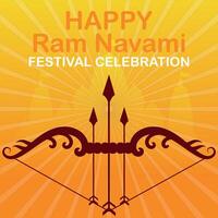 glücklich RAM Navami kulturell Banner Hindu Festival Vertikale Post wünscht sich Feier Karte RAM Navami Feier Hintergrund RAM Navami Schöne Grüße Gelb Beige Hintergrund indisch Hinduismus Festival vektor