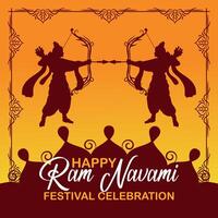 glücklich RAM Navami kulturell Banner Hindu Festival Vertikale Post wünscht sich Feier Karte RAM Navami Feier Hintergrund vektor