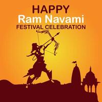 glücklich RAM Navami kulturell Banner Hindu Festival Vertikale Post wünscht sich Feier Karte RAM Navami Feier Hintergrund RAM Navami Schöne Grüße Gelb Beige Hintergrund indisch Hinduismus Festival vektor