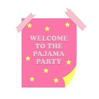 Schlafanzug Party Poster. ein thematisch Bachelorette Party, übernachten oder Geburtstag Party. Vektor Illustration