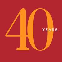vierzig Jahre Symbol. vierzigstes Geburtstagsemblem. Jubiläumszeichen, Nummer 40-Logo-Konzept, Vintage-Poster-Vorlage, Vektorillustration vektor
