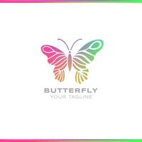 Schmetterling streuen abstrakt Gradient Logo auf Weiß Hintergrund vektor