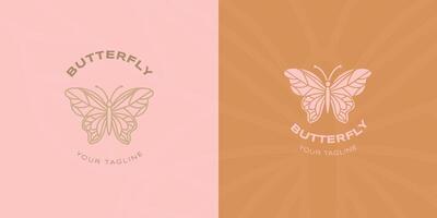 Schmetterling Linie und eben Logo. zum Dekoration, Spa, Yoga, blühen, Einladung, usw vektor