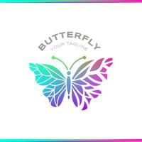 Schmetterling streuen abstrakt Gradient Logo auf Weiß Hintergrund vektor