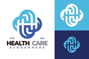Brief h Gesundheitswesen Logo Design Vektor Symbol Symbol Illustration