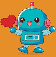 söt liten robot illustration känslor, känslor pinnar emojis, mönster illustration, samling vektor