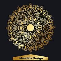 Luxus Hintergrund mit dekorativ golden Mandala Design vektor